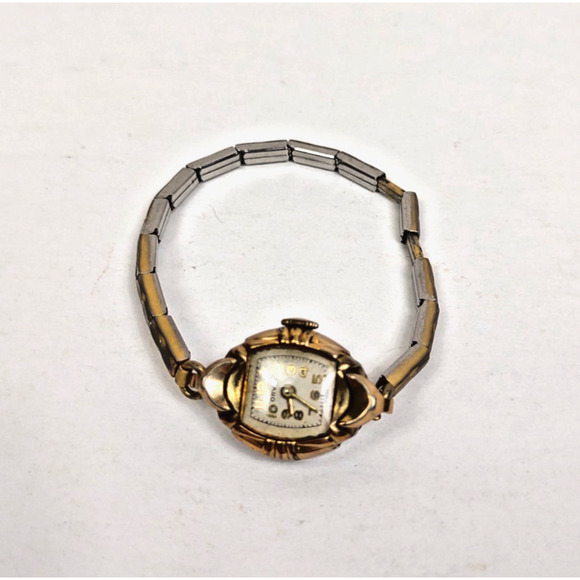 Vintage Orvin 17 Jewels Classic Womens Watch Manual Wind Gold Tone Stretch Band - Picture 9 of 9